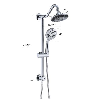 6 Inch Rain Shower Head With Handheld Shower Head Bathroom Rain Shower System