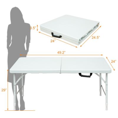 Streamdale 4FT Foldable Table for Camping (White), 135Kg Capacity
