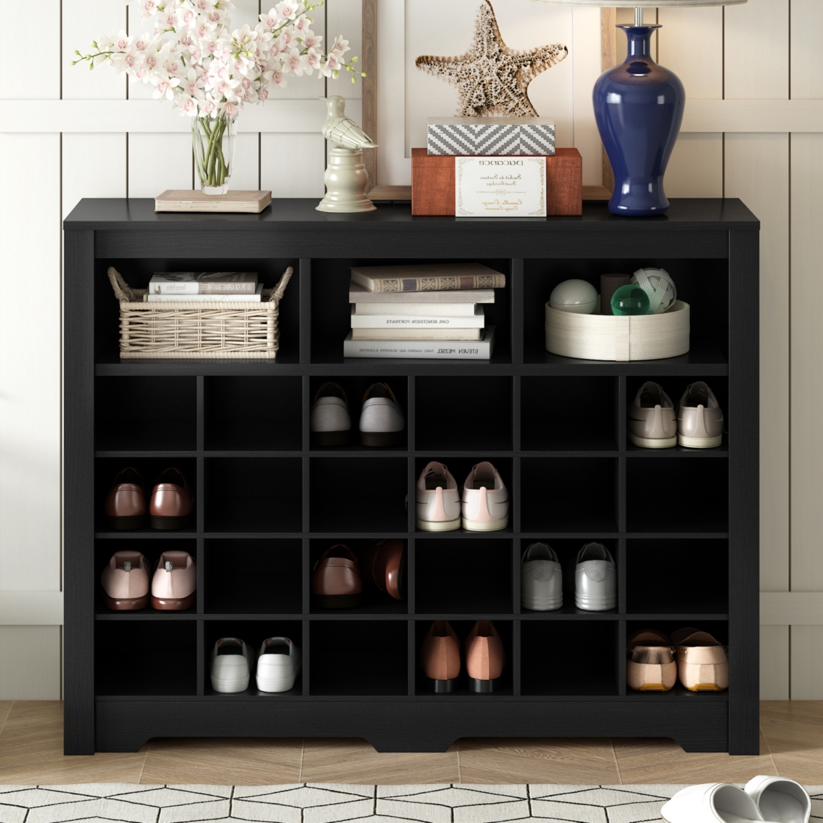 Streamdale Sleek 24 Shoe Cubby Console & Sideboard