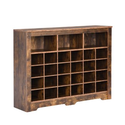 MDF and particle board Sleek 24 Shoe Cubby Console & Sideboard