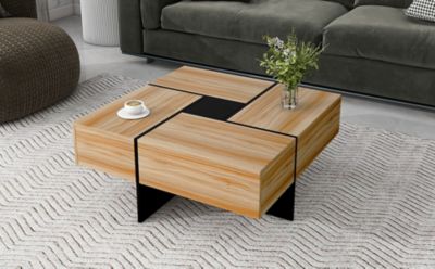Modern Coffee Table with Hidden Storage & Sliding Top