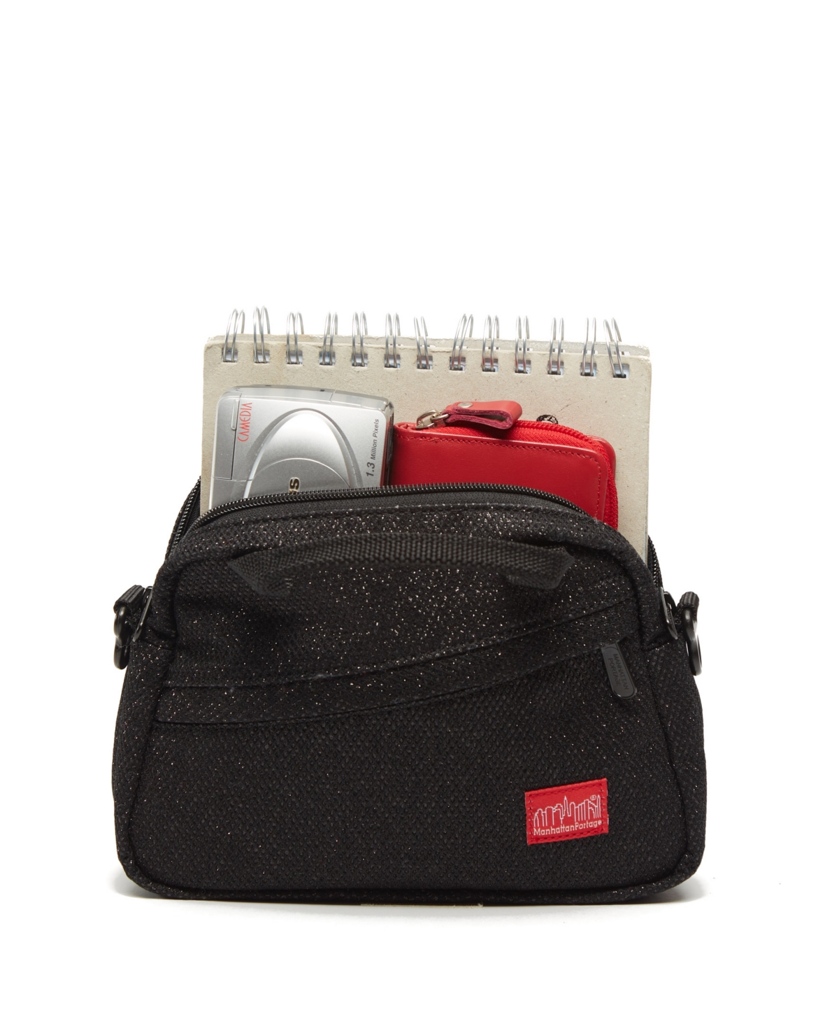 Manhattan Portage Fabric Shoulder Bag In Black