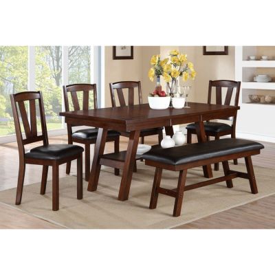 Streamdale Walnut Wood Framed Back Dining Chairs w/ Cushions (Set of 2)
