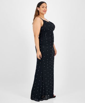 Trendy Plus Size Emma Faux-Pearl Beaded Gown