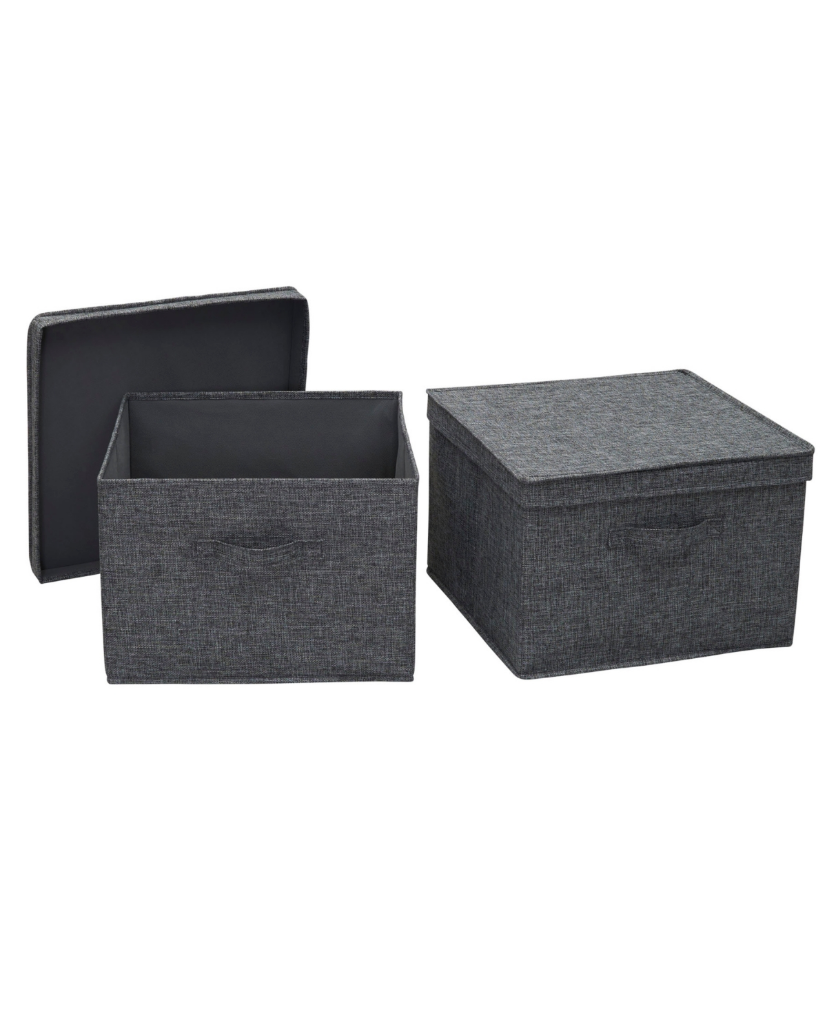 Square Storage Box With Lid - Gray