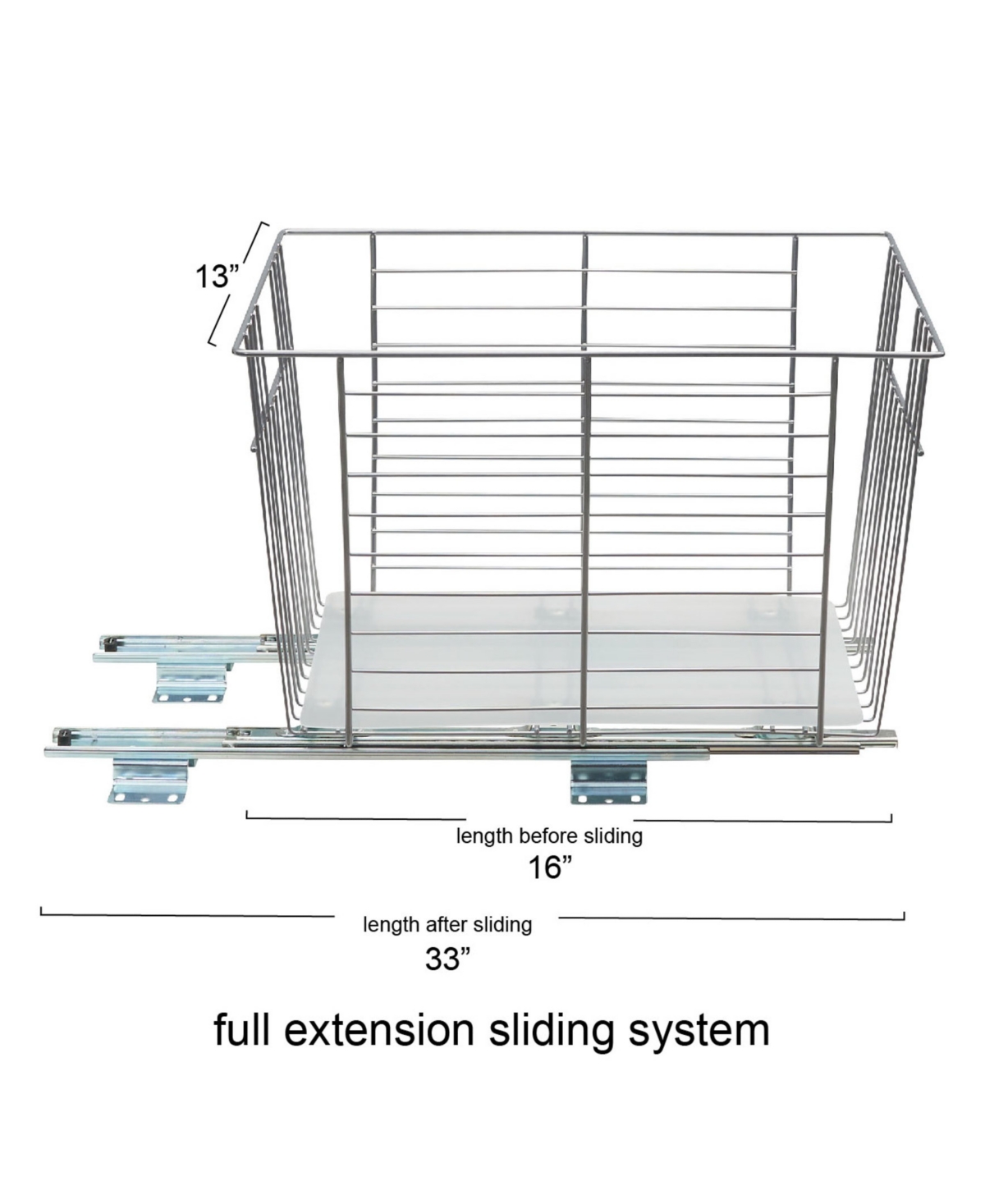 Household Essentials Glidez Steel Pull-out/slide-out Storage Organizer With Plastic Liner For Under Cabinet Or Wire Shelf In Silver