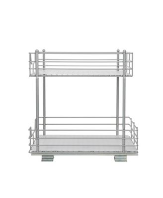 Glidez Steel Pull-Out/Slide-Out Storage Organizer with Plastic Liners for Under Cabinet or Wire Shelf 2-Tier Design