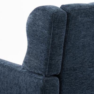 1 piece Chenille Foam-Filled Dark Blue Mid Century Accent Chair
