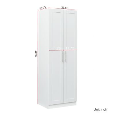 2-Door Kitchen and Wardrobe Cabinet with Partitions