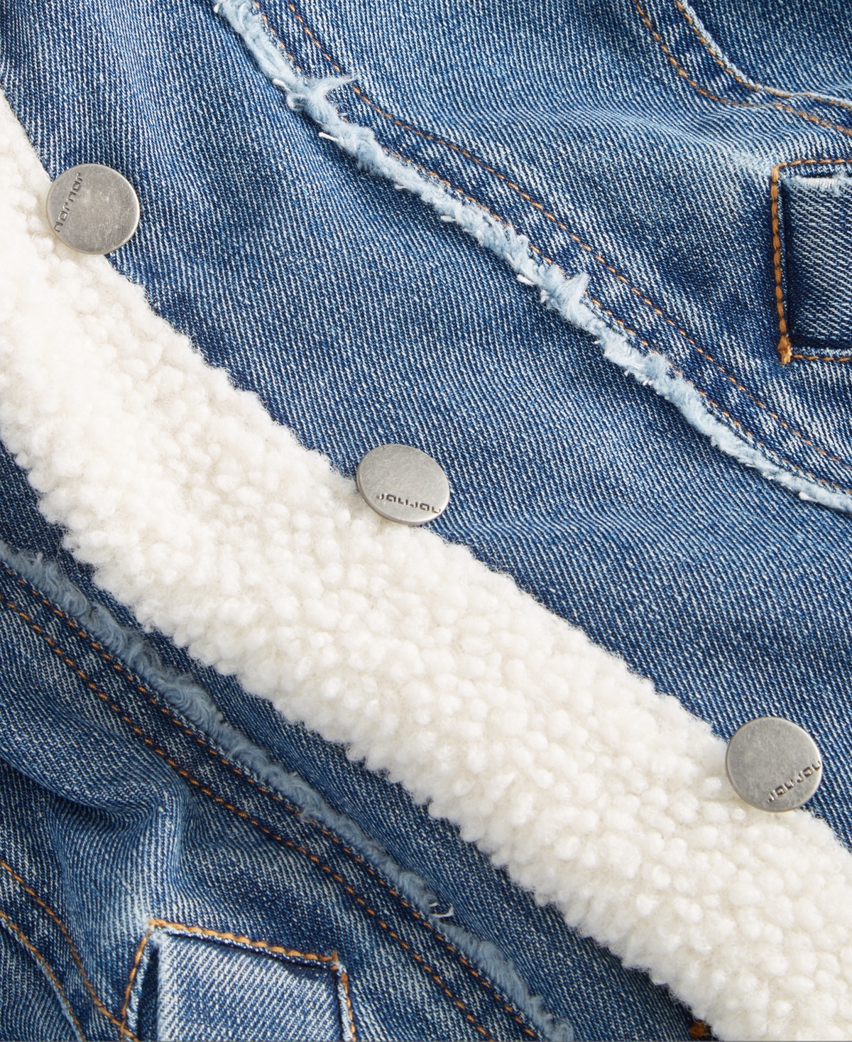 Jou Jou Little & Big Girls Faux-Sherpa-Lining Denim Jacket