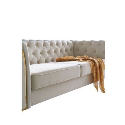 Streamdale Modern Tufted Velvet Sofa 87.4 Inch For Living Room Color