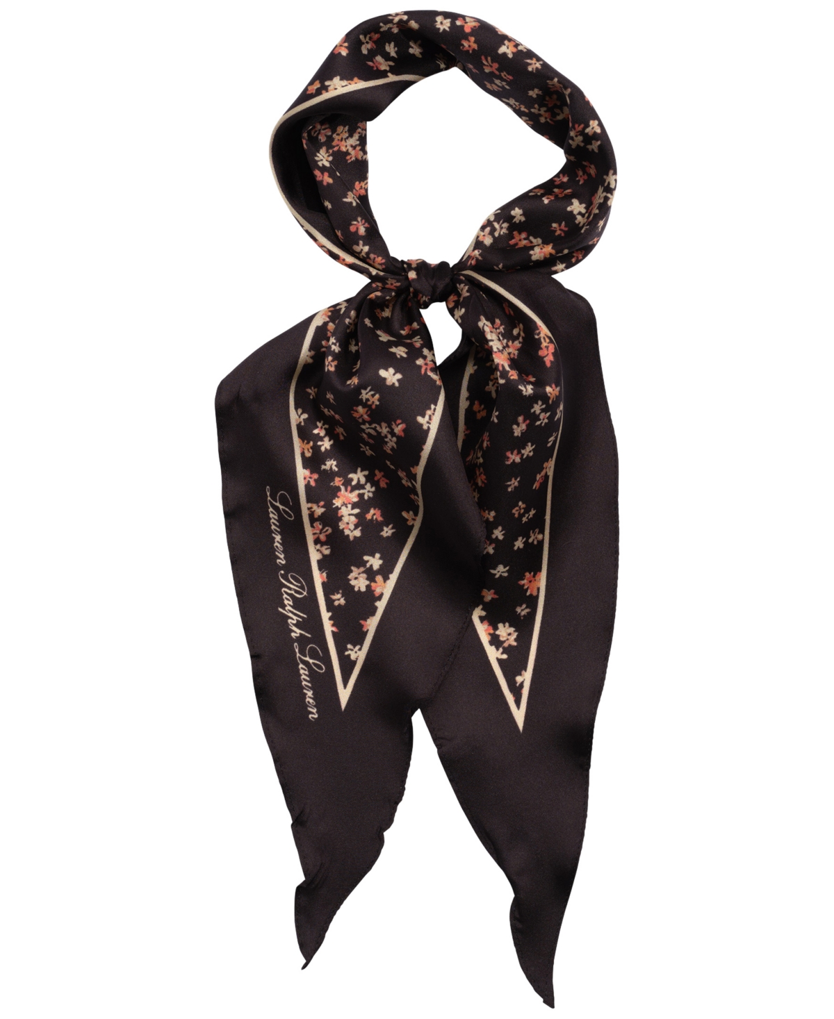 Lauren Ralph Lauren Ditsy Floral Small Diamond Scarf In Black