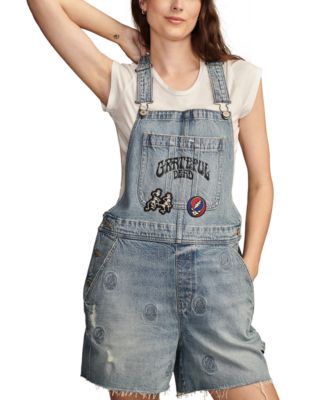 Lucky Brand - Women's Grateful Dead Cutoff Shorts Overalls