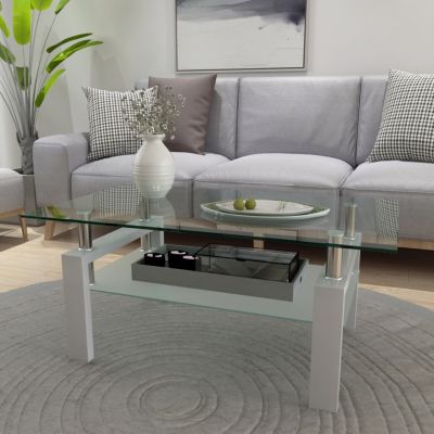 Streamdale Modern Clear Coffee Table for Living Room