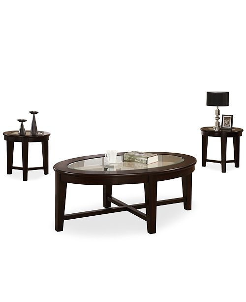 Worldwide Takoma 3 Piece Occasional Table Set, Quick Ship
