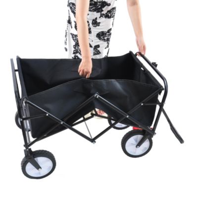 Streamdale Folding Wagon Garden Shopping Beach Cart (Black)