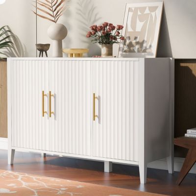Three-door Storage Cabinet with Metal Handles for Any Room
