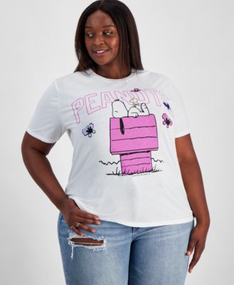 Love Tribe - Trendy Plus Size Peanuts Snoopy Graphic T-Shirt
