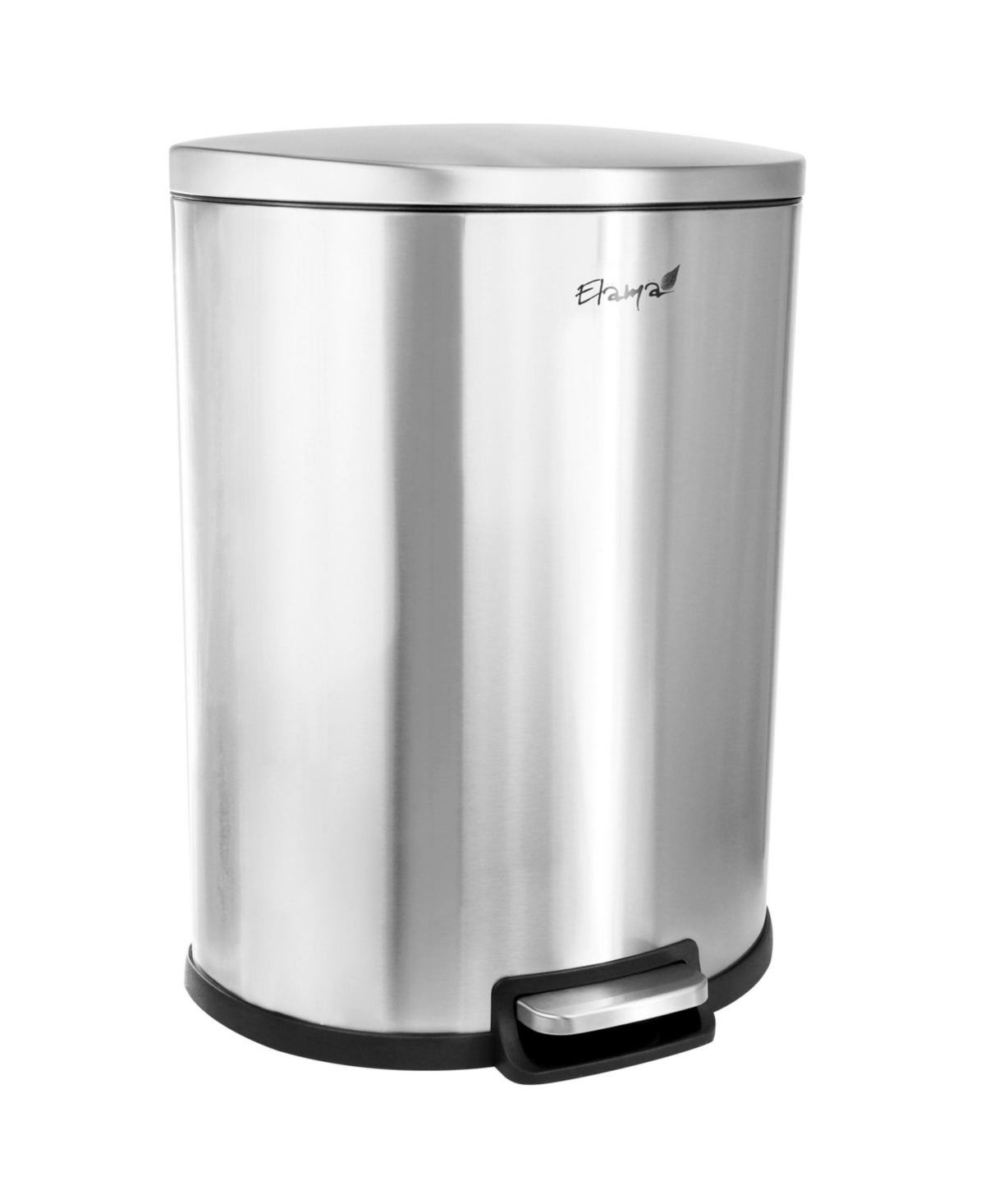 50Litter 13 Gallon Half Circle Stainless Steel Step Trash Bin with Slow Close Mechanism in Matte Silver - Silver