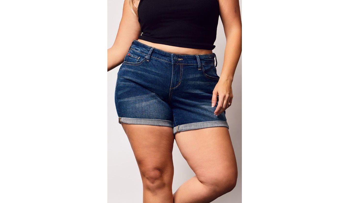 Женские шорты SLINK Jeans Plus Size Denim Rolled, цвет: Addison — фото 1