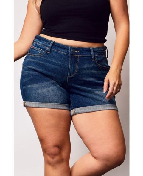 Женские шорты SLINK Jeans Plus Size Denim Rolled, цвет: Addison