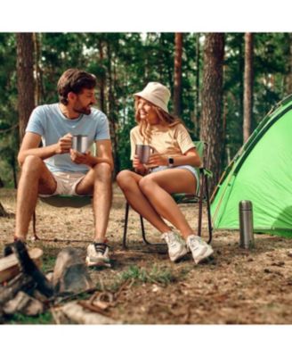 12 oz Insulated Coffee Mug with Lid - Stainless Steel Camping Mug Tumbler with Handle