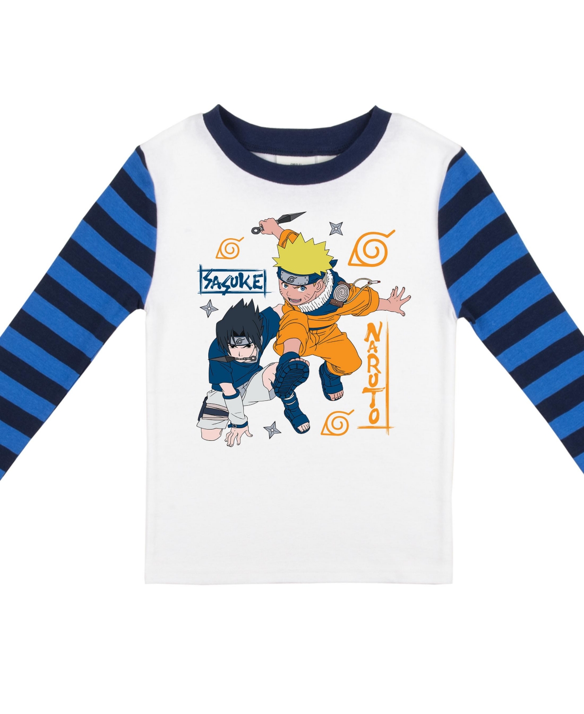 Naruto Little Boys Classic Characters YouthStriped Long Sleeve Pajama Set - Blue