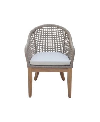 Set of Two Outdoor Teak Patio Dining Chair with Cushions