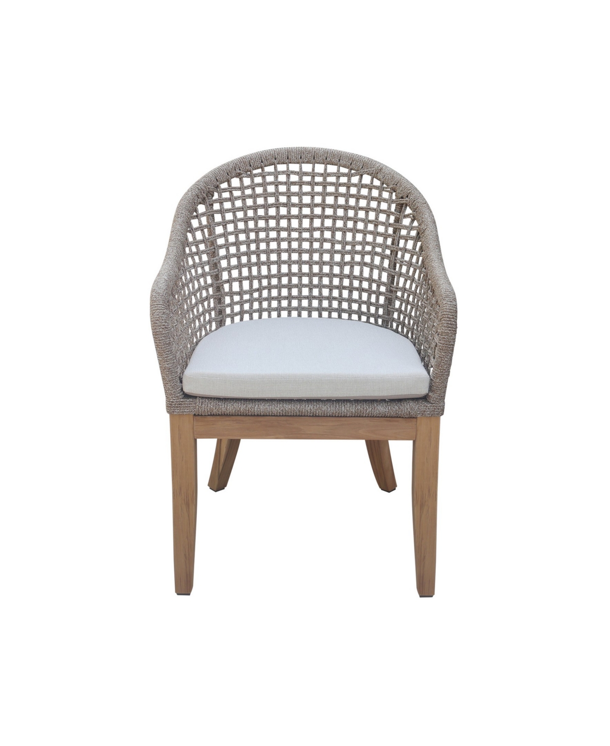 International Concepts Set Of Two Outdoor Teak Patio Dining Chair With Cushions In Natural
