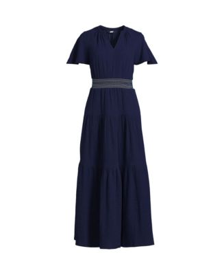 lands end ladies tiered midi dress Lands' Women's Gauze Maxi Ebay