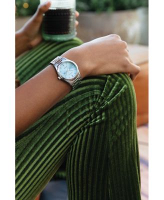 Eco-Drive Women's Sport Luxury Diamond Accent Stainless Steel Bracelet Watch 33mm