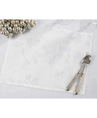 Sheer Elegance Burnout Voile Vine Design Placemat Set of 4, 13"x19"