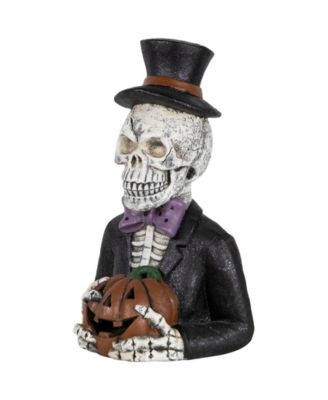23.5" LED Lighted Skeleton with Jack-O-Lantern Halloween Decoration