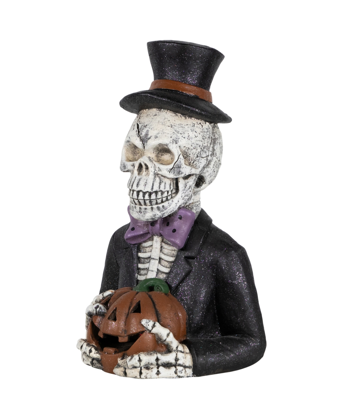 Shop Northlight 23.5" Led Lighted Skeleton With Jack-o-lantern Halloween Decoration In White