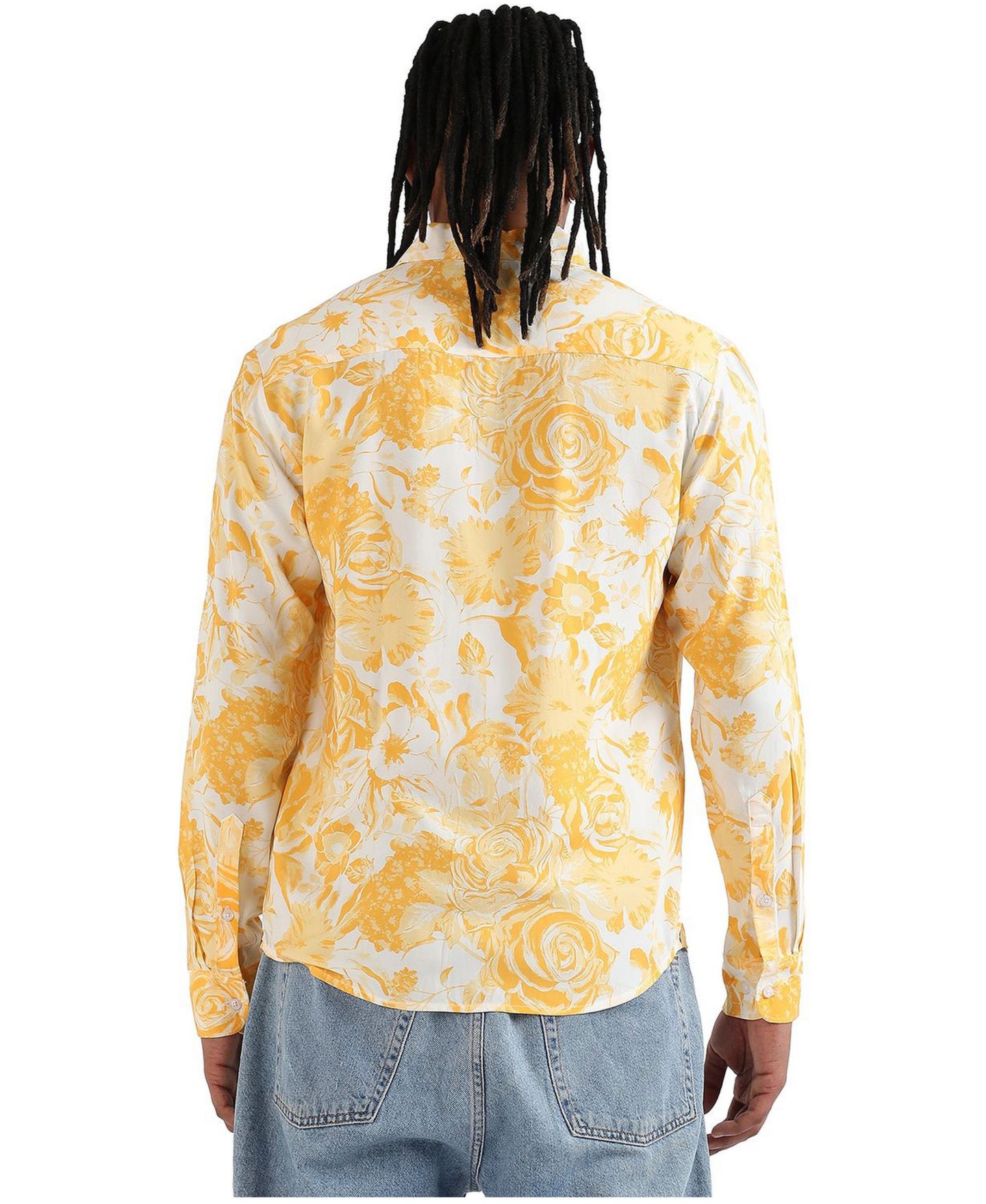 Мужская рубашка Cahoot Campus Sutra EcoLiva Yellow Contrast Botanical, цвет: Жёлтый — фото 2