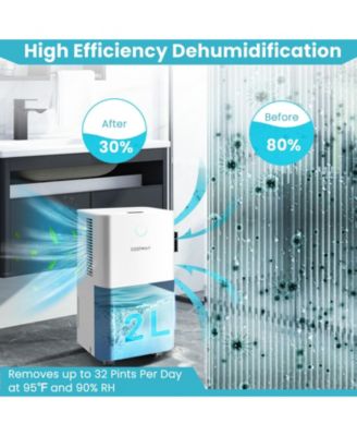 1750 Sq. Ft 32 Pints Dehumidifier with Auto Defrost and 24H Timer Drain Hose-White