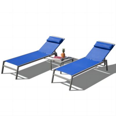 Streamdale Blue Outdoor Chaise Lounge Set - 3 piece