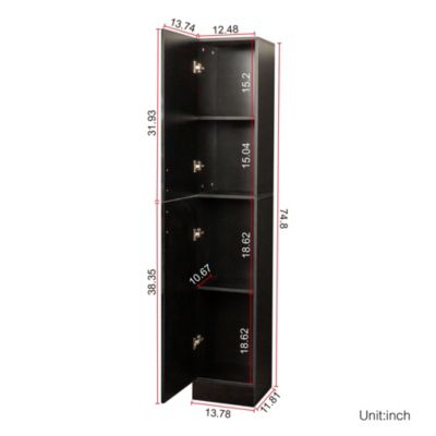  Freestanding Kitchen Cabinet with Inadjustable Shelves