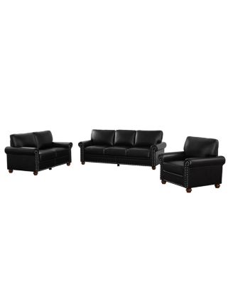  Living Room Sofa With Storage Sofa 1+2+3 Sectional Black Faux Leather