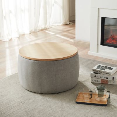 2-in-1 Storage Ottoman, End Table and Ottoman