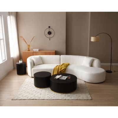 Round Coffee Table Side Table For Living Room Fully Assembled