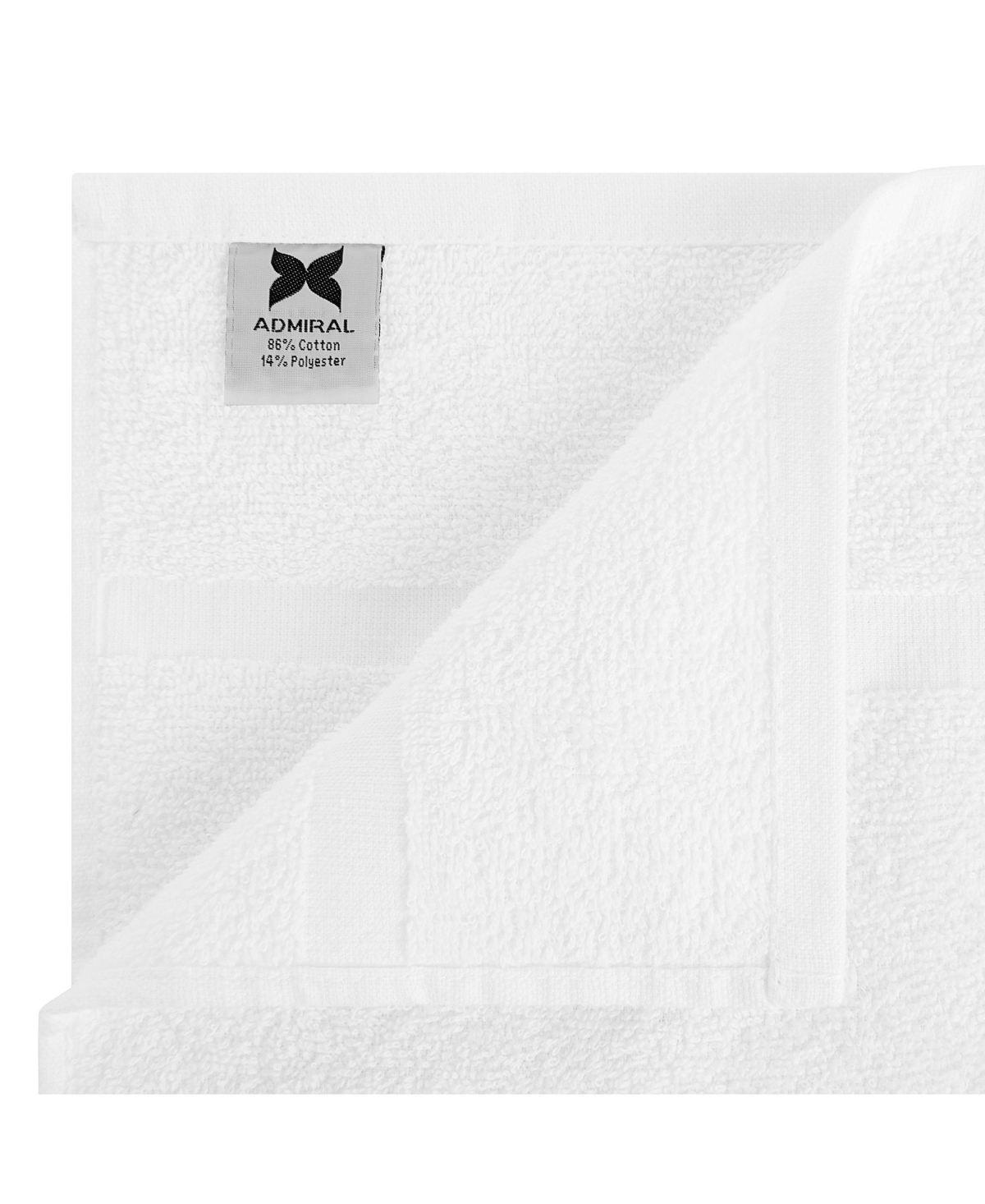Arkwright Home Admiral Towels (12 Pack), 16x27 in., Cotton Poly Blend,- White