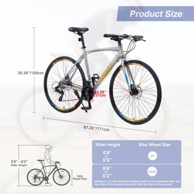 Streamdale 24-Speed Hybrid Bike Disc Brake
