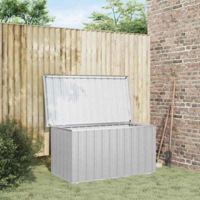 Storage Box Gray Galvanized Steel Medium Durable