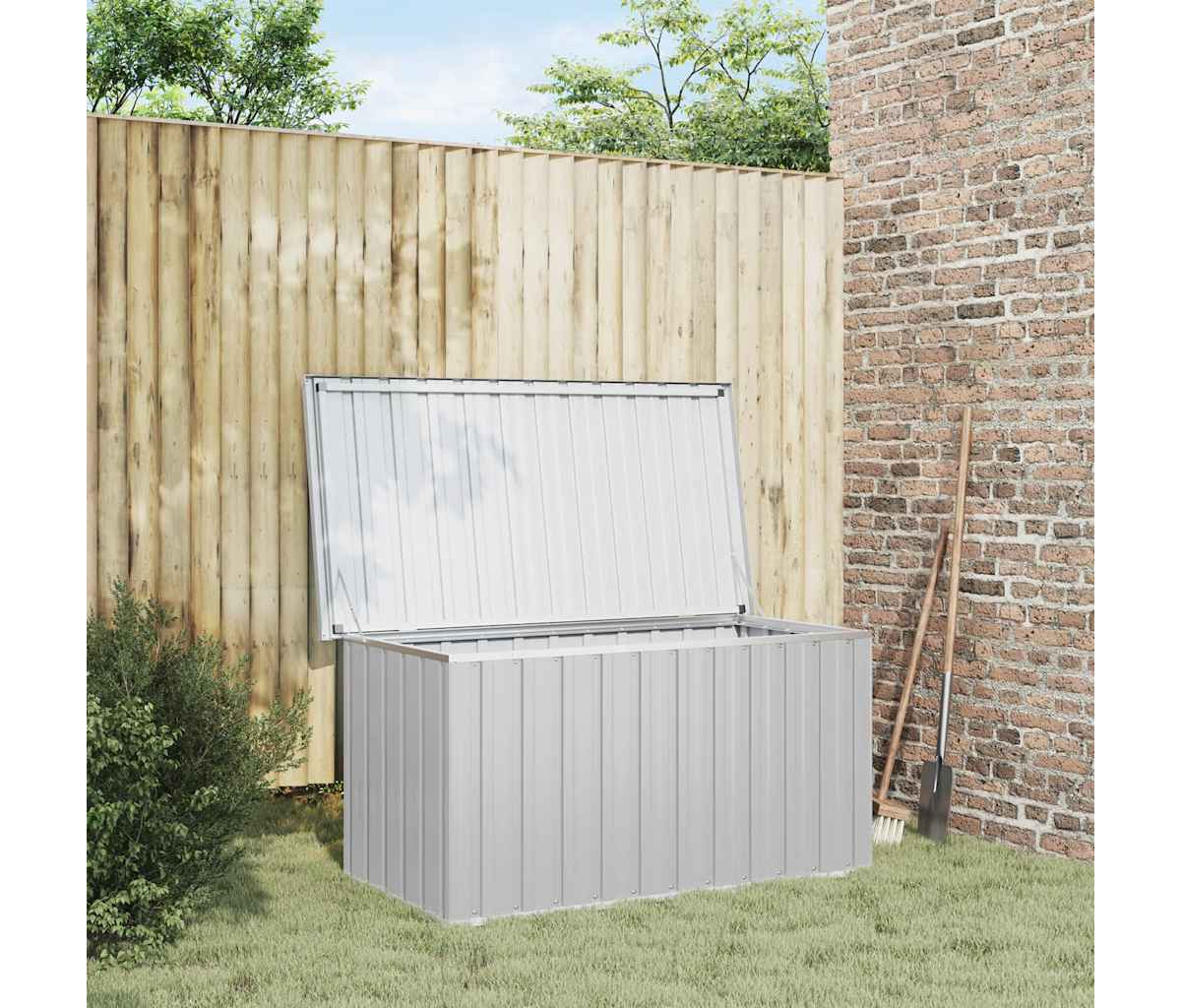 vidaXL Patio Storage Box Gray 50.8"x26.4"x25.6"