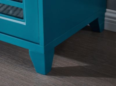  Teal Sideboard Buffet Table with 2 Doors, Adjustable Shelves