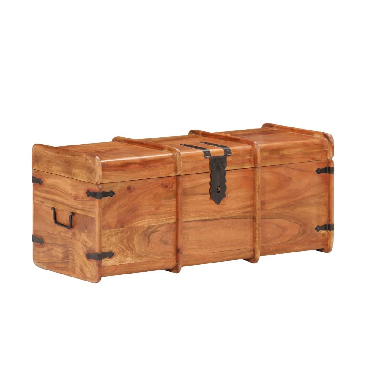 Storage Chest 35.4"x15.7"x15.7" Solid Acacia Wood - Darkbrown
