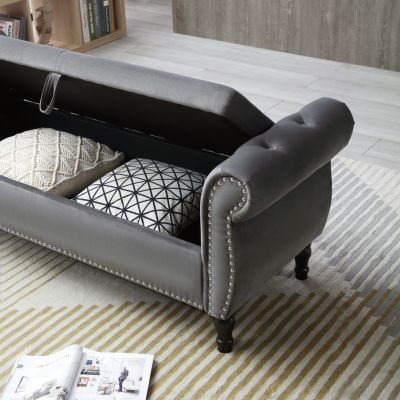  63" Velvet Multifunction Sofa Stool