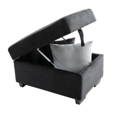 L-Shaped Sleeper Sofa with Storage Ottoman & USB Charge