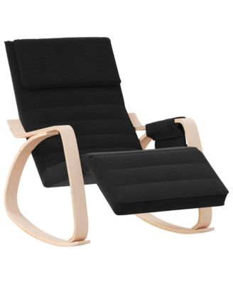 vidaXL Rocking Chair Black Fabric - Macy's